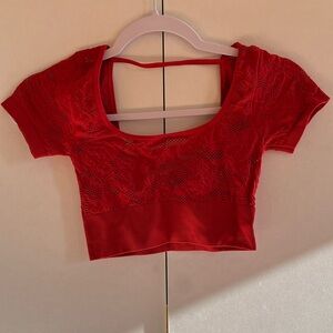 Red Lace Dance top